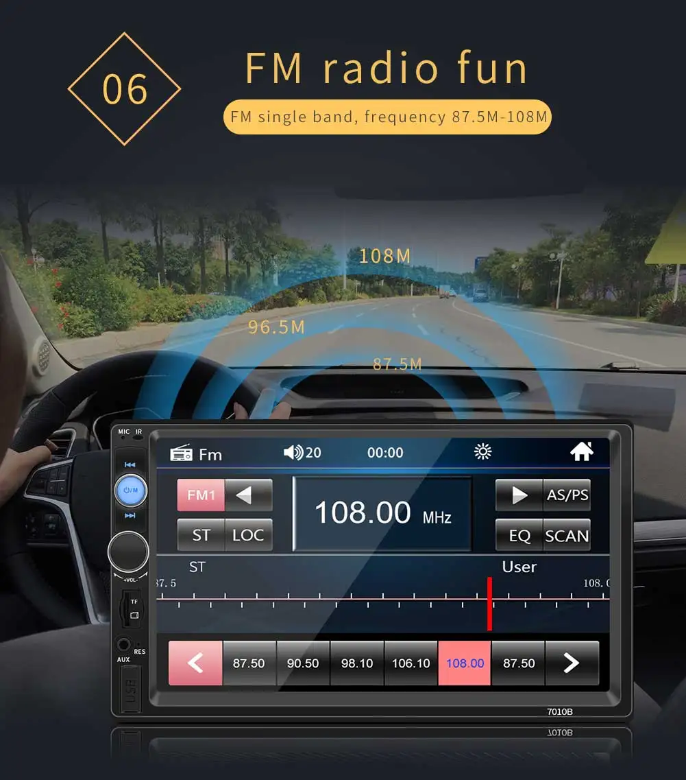 Автомагнитола 2 din 7 &quotHD MP5 плеер сенсорный экран цифровой Bluetooth дисплей