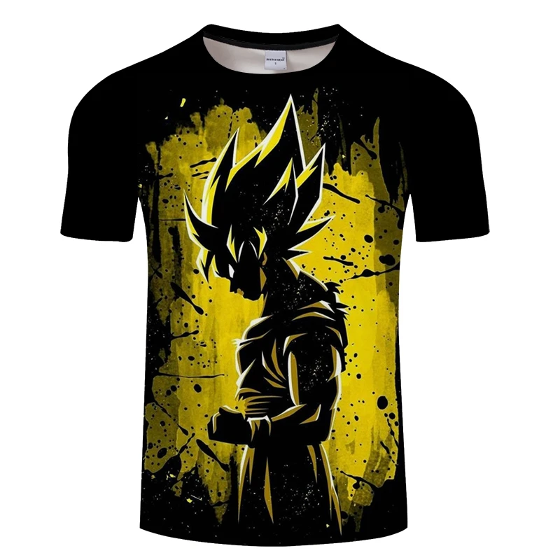 Summer O-neck Anime T Shirt Men Funny Goku 3d Printing T-shirt Short Sleeve Harajuku Cartoon Tshirts Casual Large Size Tees Tops