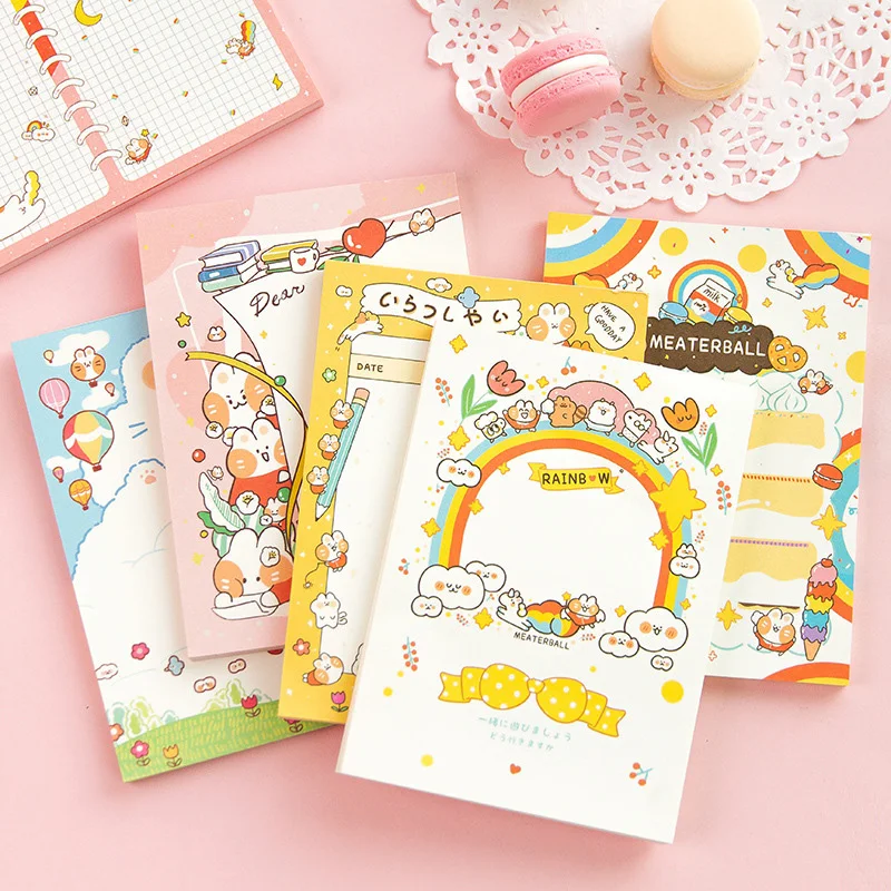 Japanese Kawaii Cat Memo Pads Kids Cartoon Kitty Notepad for School Study | Канцтовары для офиса и дома