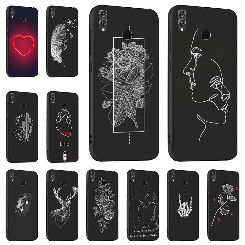 Черный кремниевый Honor 8X Мягкий силиконовый чехол из термопластика чехол для huawei Honor Play 8A 9 10 Lite 3 Honor8X Honor8A Чехлы для крышки Fundas бампер