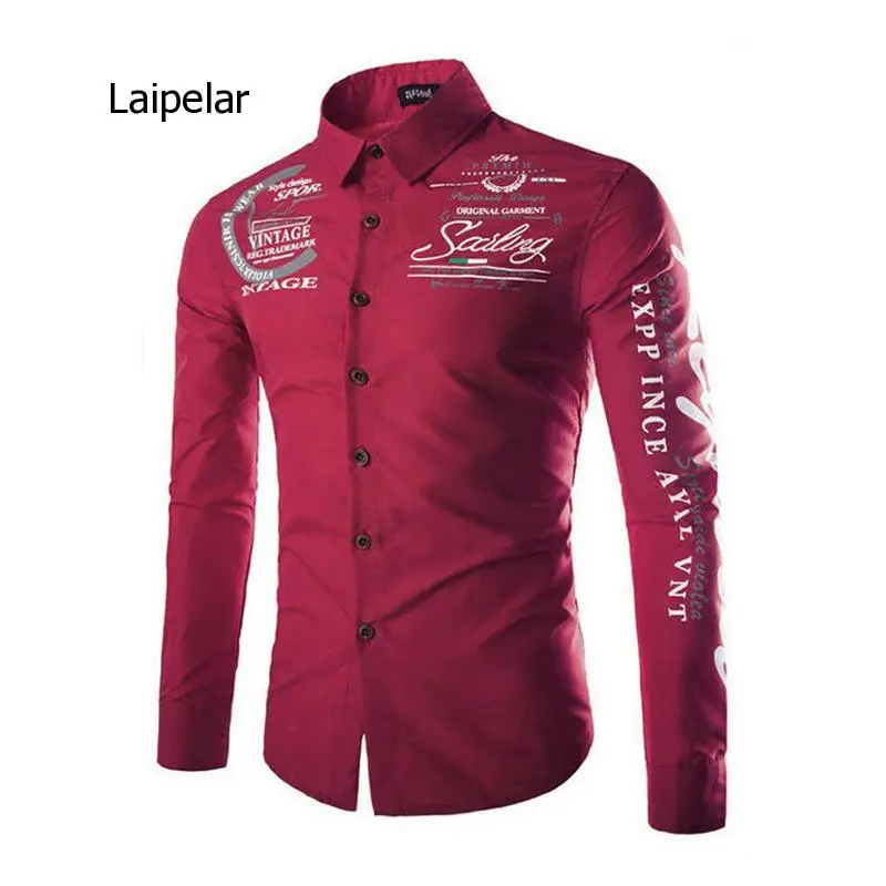 Размера плюс S 5Xl Новый Повседневное Для мужчин печати рубашки с отложным