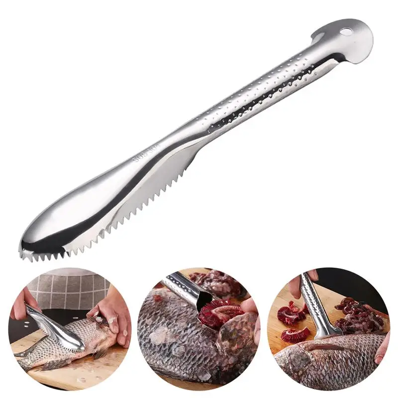 

Fish Scraper Non-slip Handheld Stainless Steel Fast Remove Fish Cleaning Peeler Fish Scaler Kitchen Tool kitchen accessorie tool