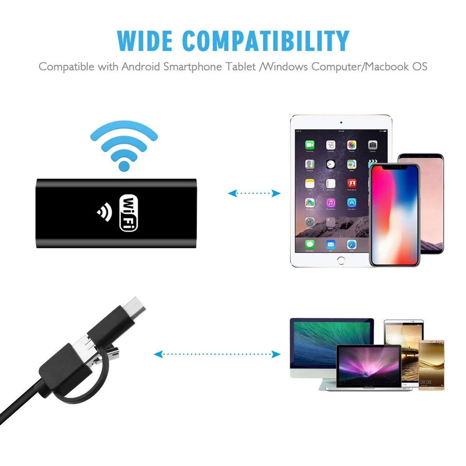 3в1 8 мм объектив Android PC Typec-C/USB эндоскоп камера 6Led освещение 1 м/2 м/3 5 м/5 м/10 м мягкий