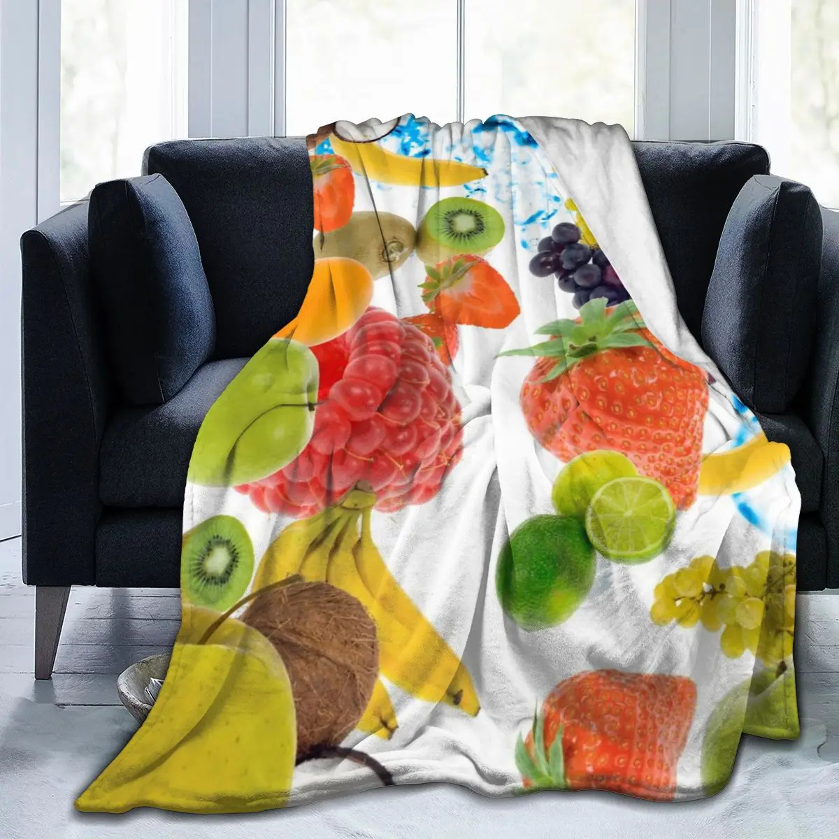 

Lemon-manta de franela estampada con personalidad en 3D, Sábana, ropa de cama, funda suave, decoración textil para el hogar, nov