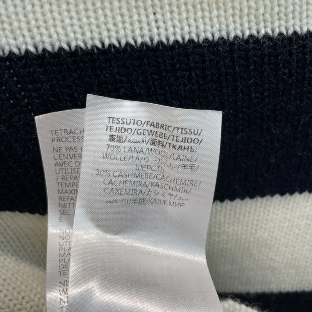 

Luxury Brand Black White Striped Pullovers Sweaters Women Autumn 2021 Top Quality Square Collar 70% Wool Pullovers Sweaters Lady