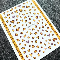 hanyi series leopard series 3d back glue self adhesive nail art nail sticker decoration tool sliders for nail decals