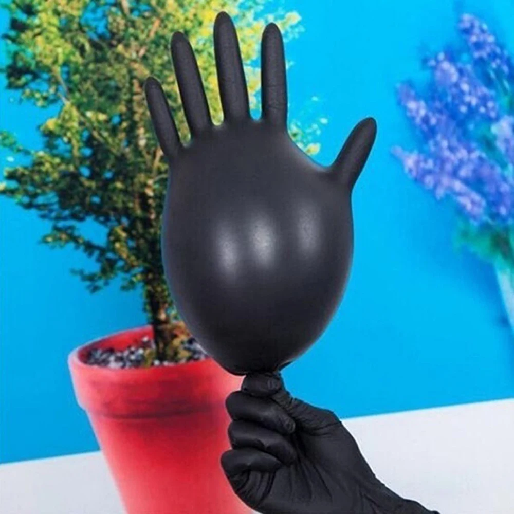 

100 pieces of black latex gloves disposable work gloves household rubber food gloves