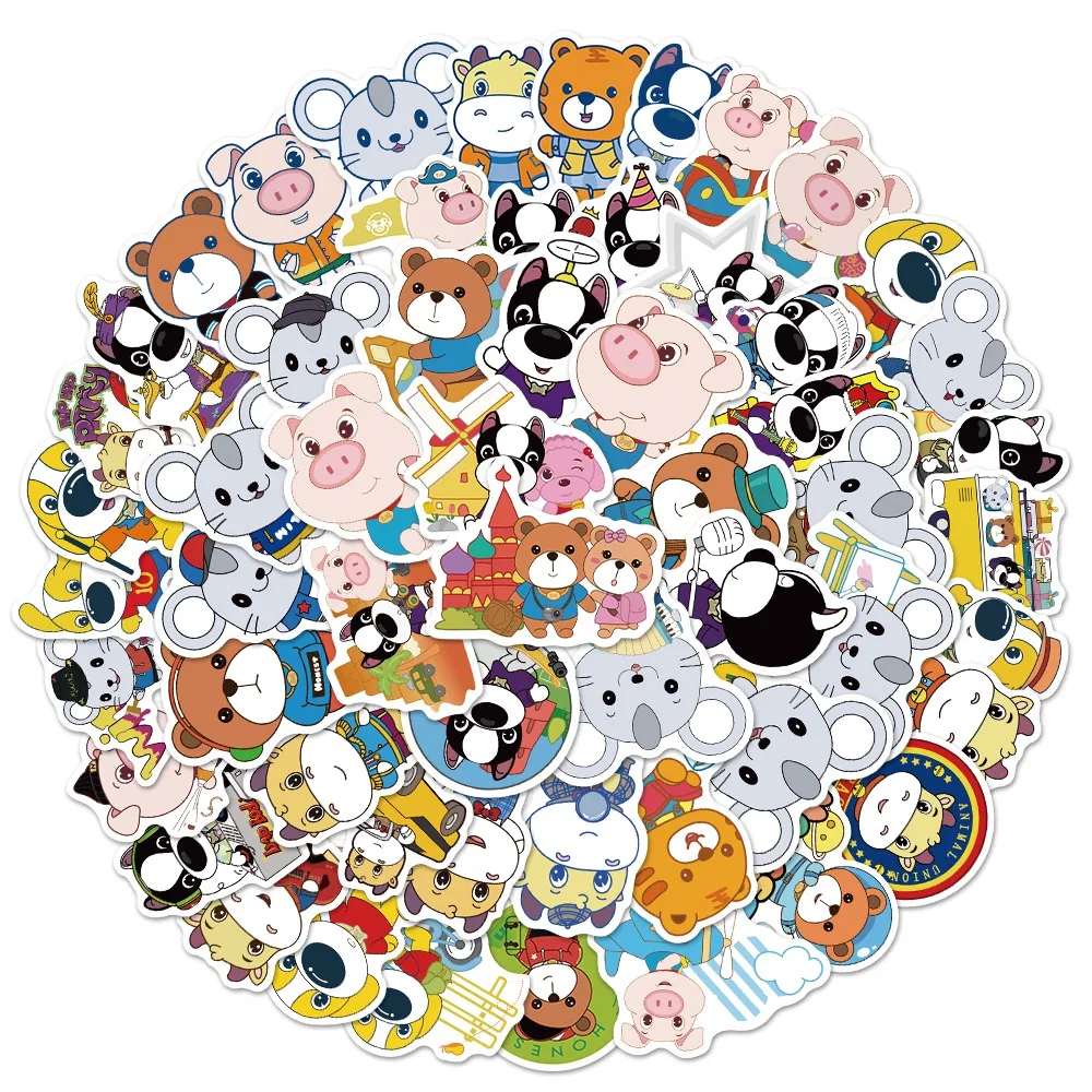 

10/30/50pcs Cartoon Animals Stickers Classic Graffiti For Suitcase Laptop Skateboard Toy Luggage Cute Animal Dog Cat Bear Decals