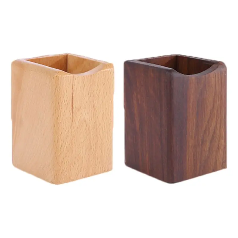 

Natural Wooden Pen Pencil Holder Multiple-use Desk Organizer Storage Box Desktop Office Supplies Container Drop Shipping