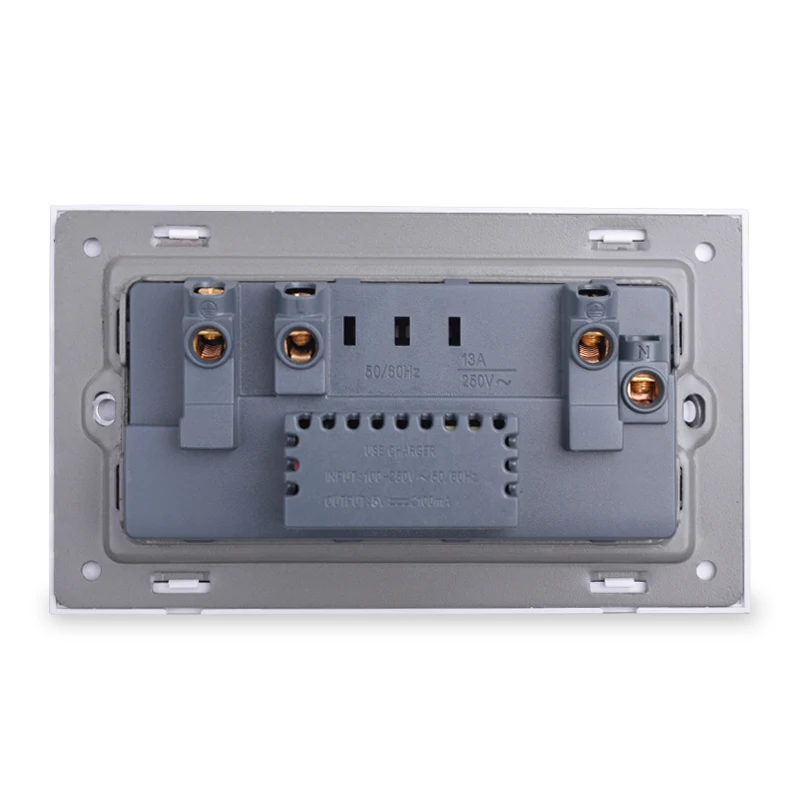Универсальная Розетка 13 а с 2 USB-портами для зарядки выход мобильного телефона