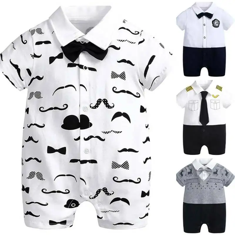 

Newborn Toddler Baby Boy Gentleman Romper Summer Casual Bodysuit Jumpsuit Outfit