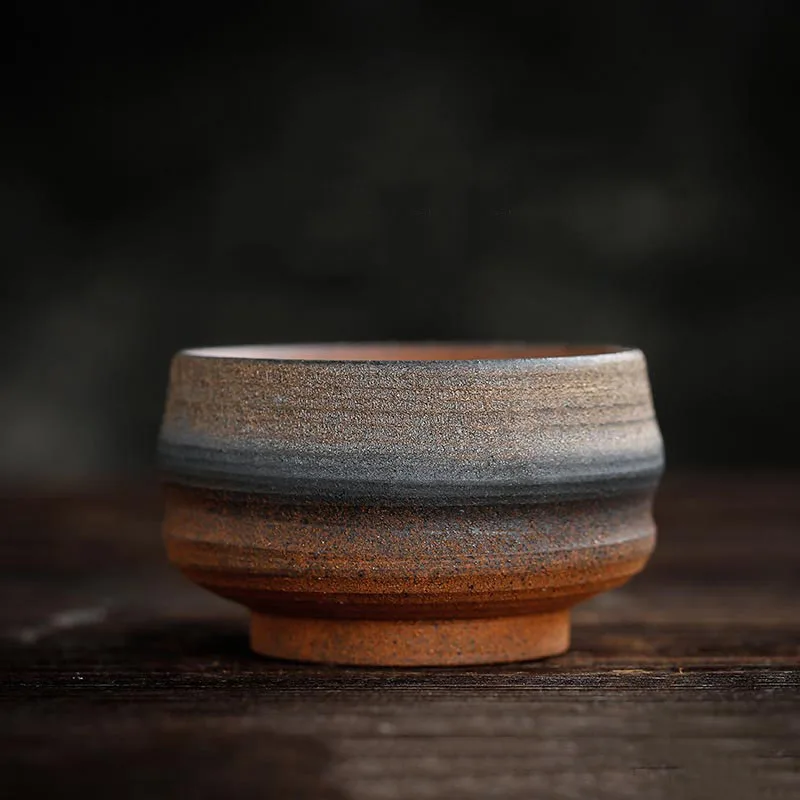 Чайная чашка керамическая японская грубая керамика маленькая чайная для кофе