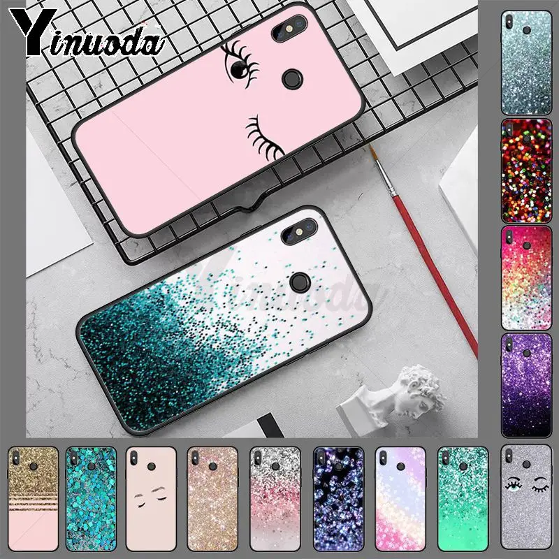 Блестящий черный мягкий чехол светильник для телефона redmi note8 pro note7 note5 note6pro 7 7A 5 5A 8