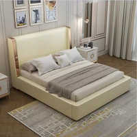 piyi nordic modern minimalist master bedroom wedding bed european style black and white storage leather soft bed