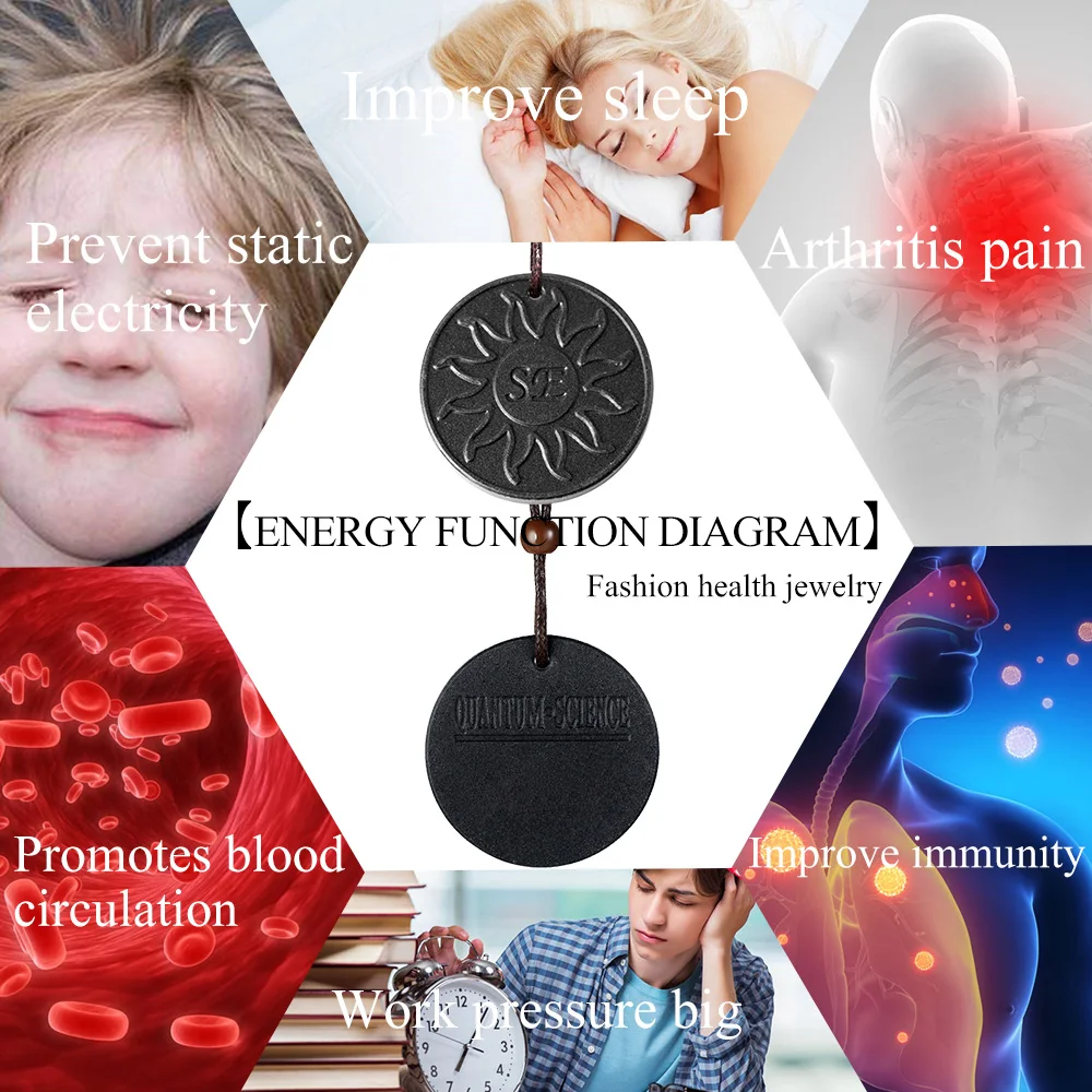 Импорт из Японии Quantum камень вулканической лавы био энергетические кулон