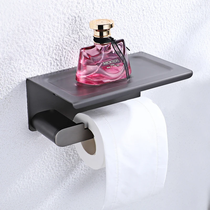 

Bathroom Accessories 304 Stainless Steel Towel Rack Bathroom Shelf Gray Color Toilet Paper Holder Robe Hooks Cloth Hanger