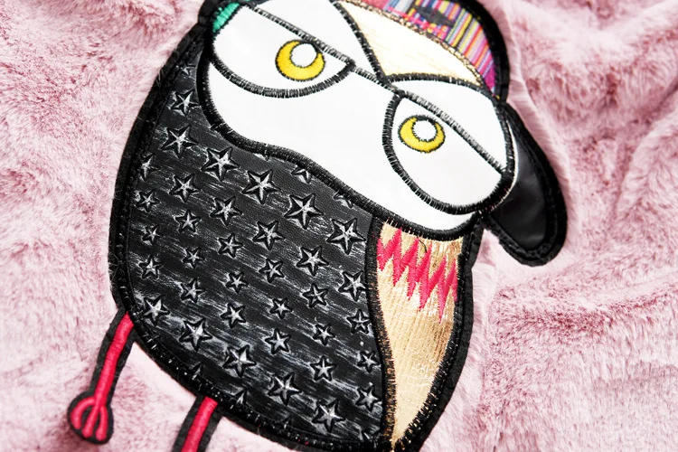 Scsech/зимнее пальто для девочек детское плюшевое с капюшоном изображением совы