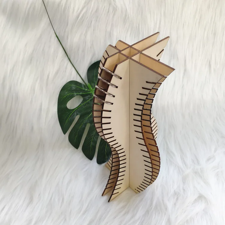 Diy Сращивание s-образная лазерная резьба деревянная модель здания бытовые