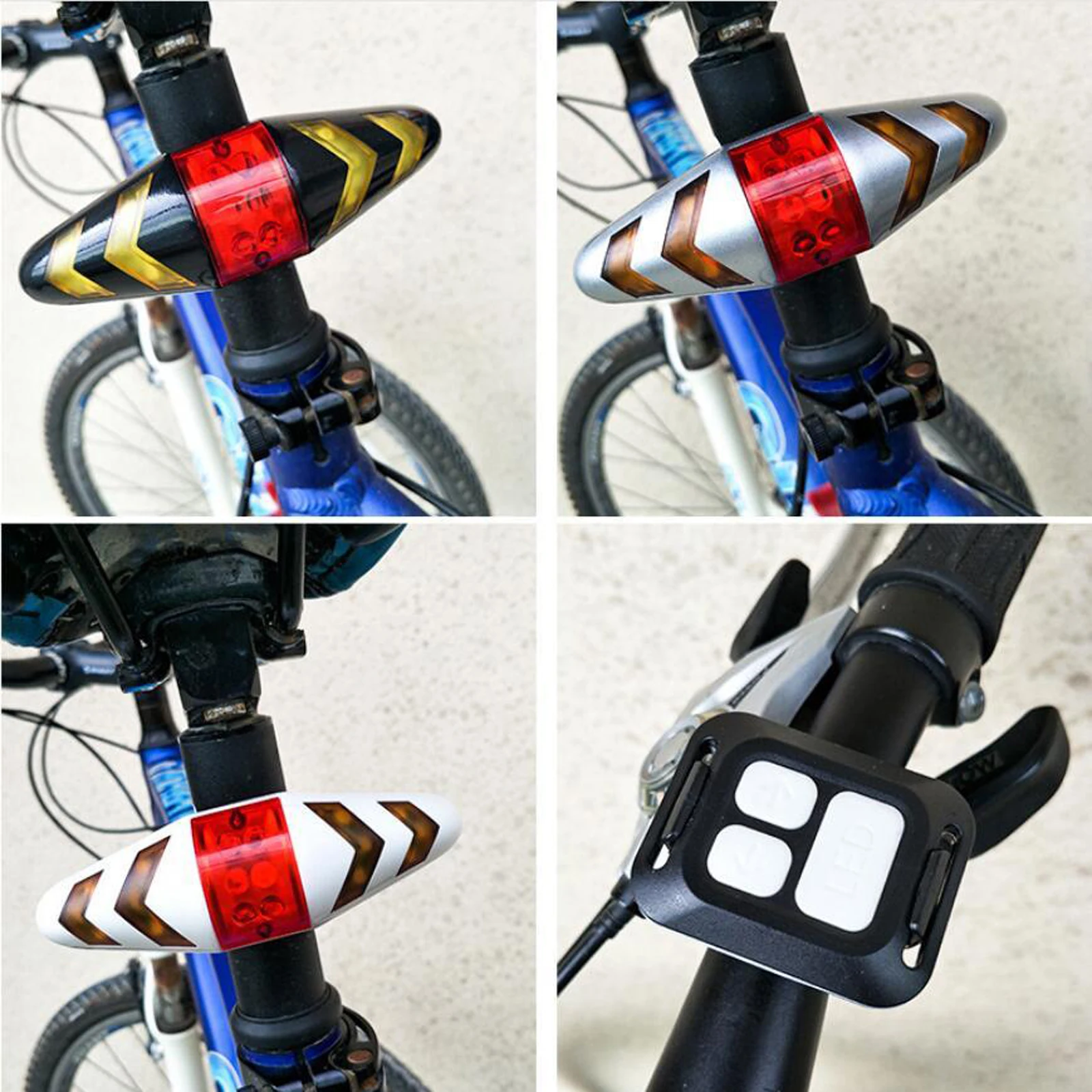 

Bike Tail Light with Turn Signals Taillight Red Rear Light Cycling Back Light Remote Control Waterproof for Road Bicycle