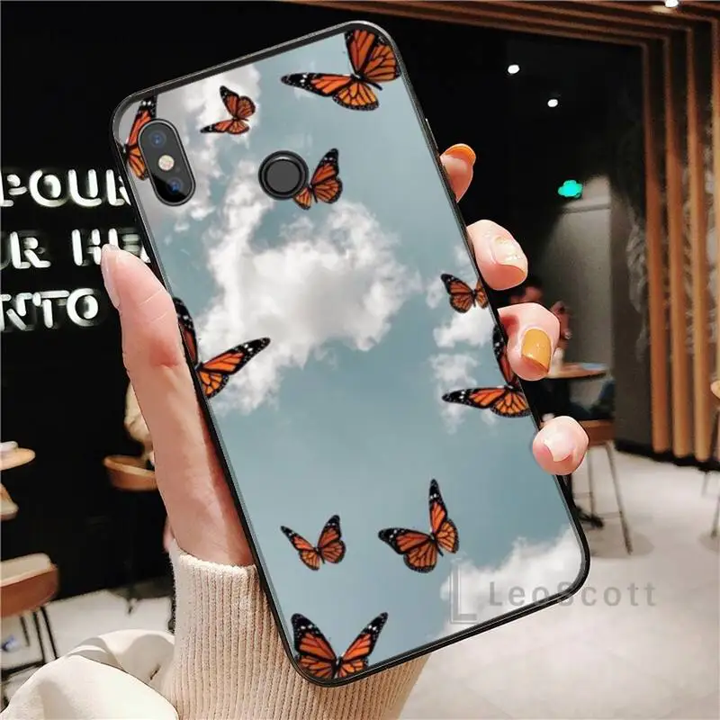 

Nice sky with butterflies Phone Case For Xiaomi Redmi Note 4 4x 5 6 7 8 pro S2 PLUS 6A PRO
