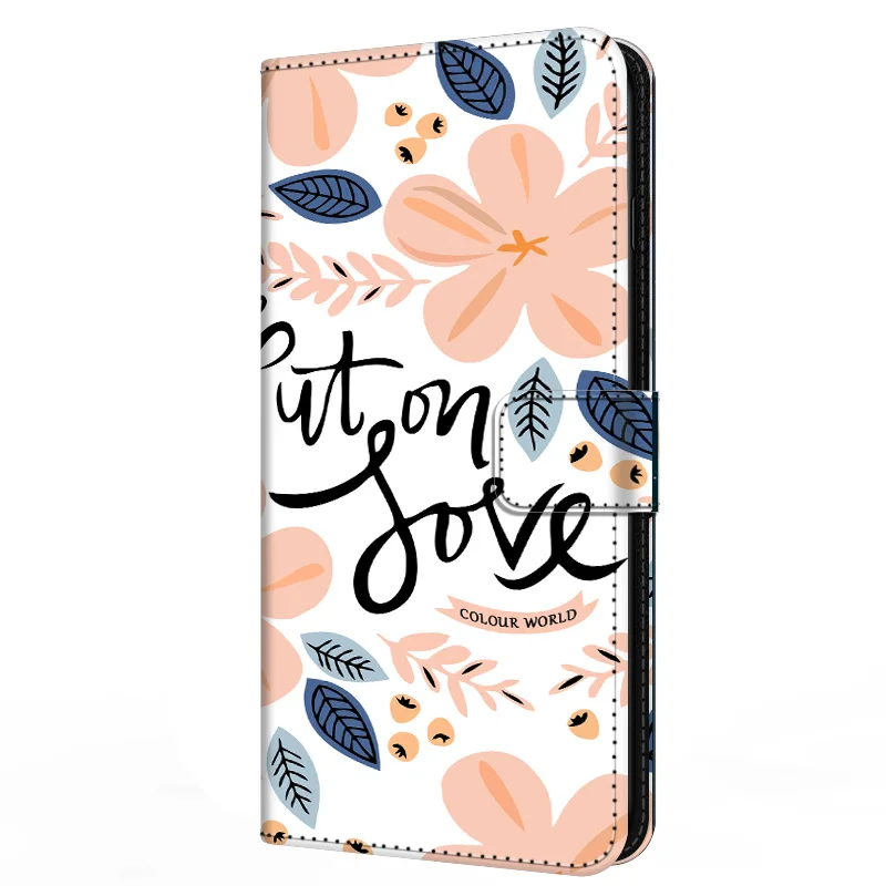 Leather Flip Case For Samsung Galaxy M12 M22 M32 A52 A72 A22 4G 5G Wallet Stand Book Cover Magnetic Flower Funda Capas M 22 Cute