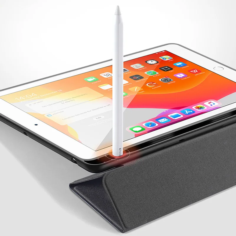 Защитный чехол для планшета для нового ipad 10,2 7-го поколения с держателем для ручек ПУ+ ПВХ чехол умная скобка чехол для ipad 10,2 дюймов