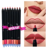 lip liner lipstick pen set waterproof long lasting multifunction contour easy to carry beauty unisex lip makeup tool 8pcsbox