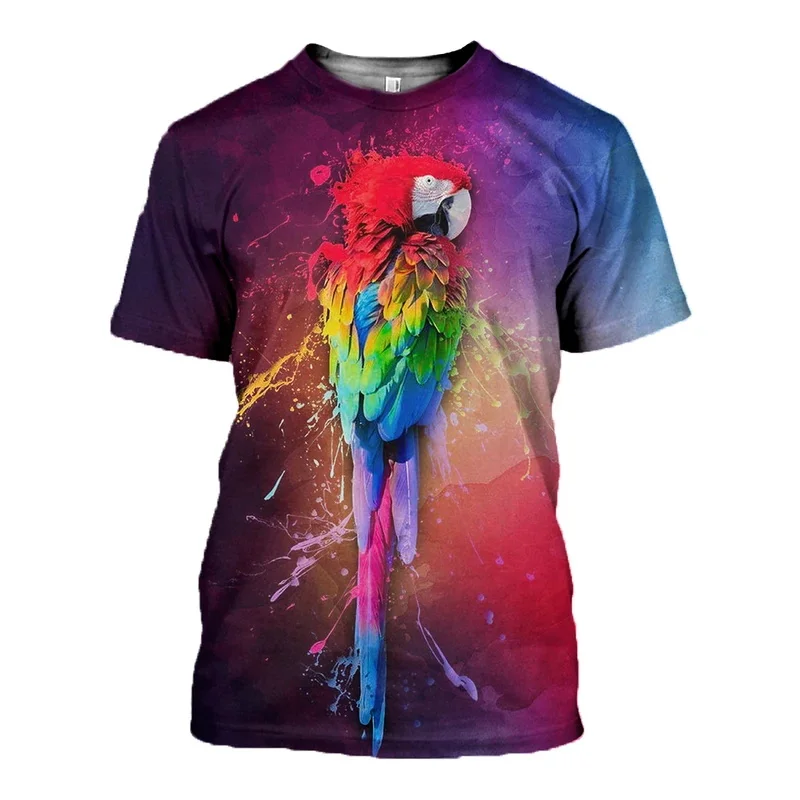 

New Summer Tshirts Animal Parrot 3D All Over Printed T-shirt Men Harajuku Fashion Short Sleeve Shirt Unisex Casual Tops -03