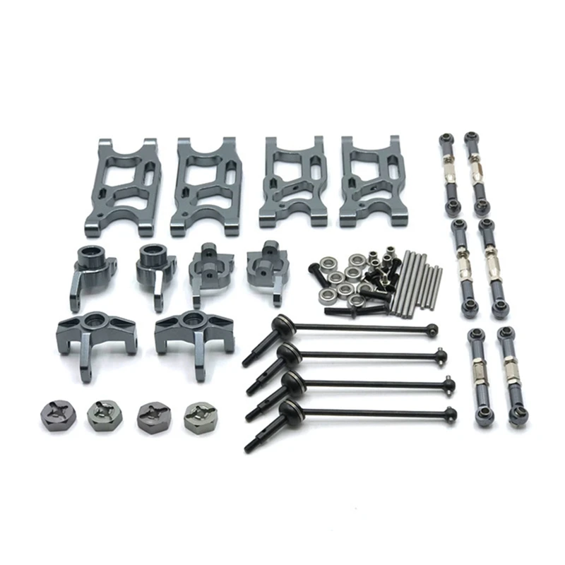 

Metal Upgrade Parts Kit Suspension Arms Steering Knuckle Drive Shaft for Wltoys 144001 124019 LC 1/14 RC Car