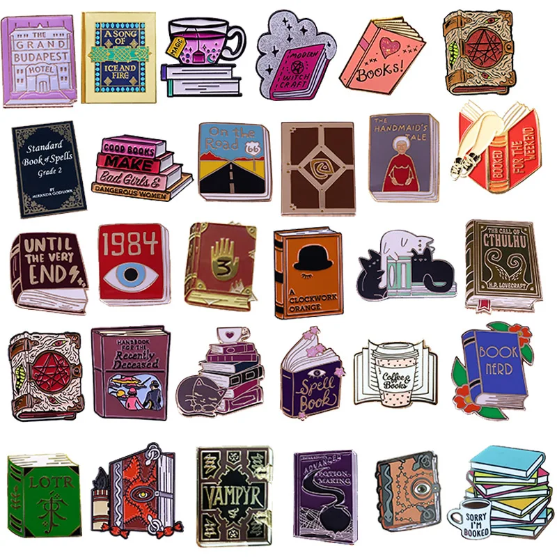 

Books Enamel Pin Magic witchcraft n wizardring Film Material Badge Reading Lovers Gift