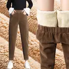 Брюки-султанки женские вельветовые, модные утепленные повседневные штаны в Корейском стиле, свободные брюки с завышенной талией, большие размеры, весна-осень-зима