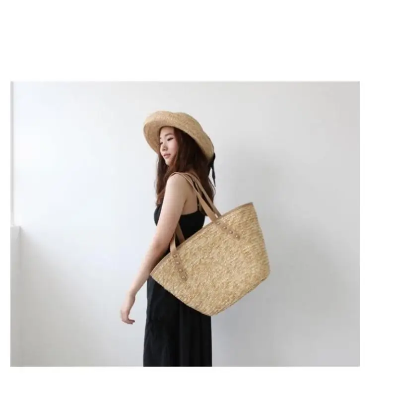 

45x30 CM Large-capacity Straw Bag with solf handle / Women handBag (not included the Pendant) A2857
