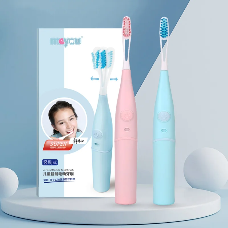 

Звуковая электрическая зубная щетка усовершенствованная детская безопасная автоматическая зубная щетка USB перезаряжаемая с 2 шт. Сменная г...