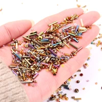 multi size mix colors glass seedbeads bugles tube czech silver lined spacer bead for diy jewelry making garments accessories 10g