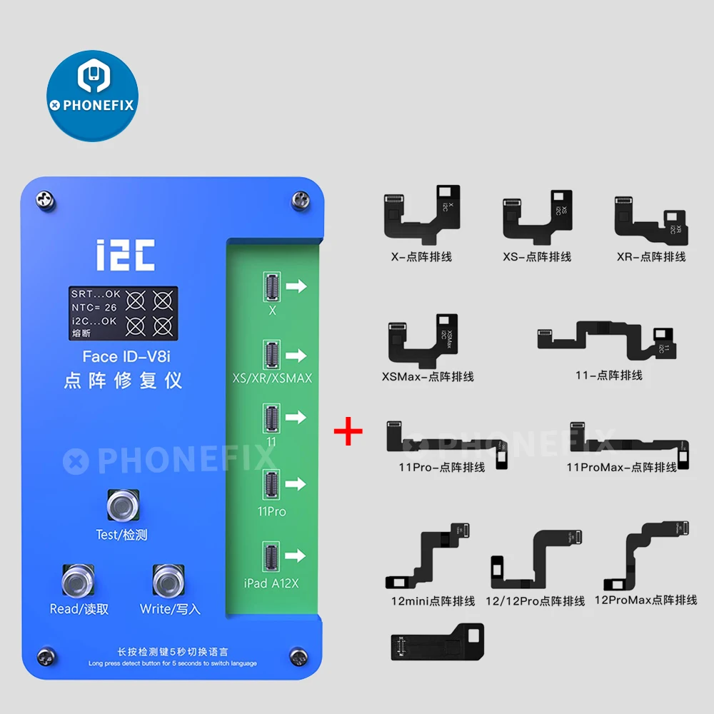 I2C V8 Face Dot Matrix Projection Repair Programmer for iPhone X-12 Pro Max/ IPad A12 Fix Face ID Move Higher or Lower Problem