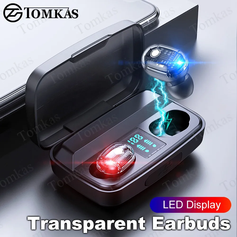 Прозрачные беспроводные наушники Bluetooth TWS с сенсорным управлением и