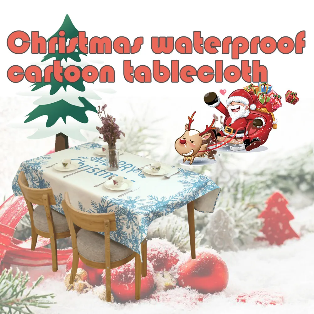 1 шт. Изысканная Новогодняя многоразовая скатерть Рождественская прямоугольная