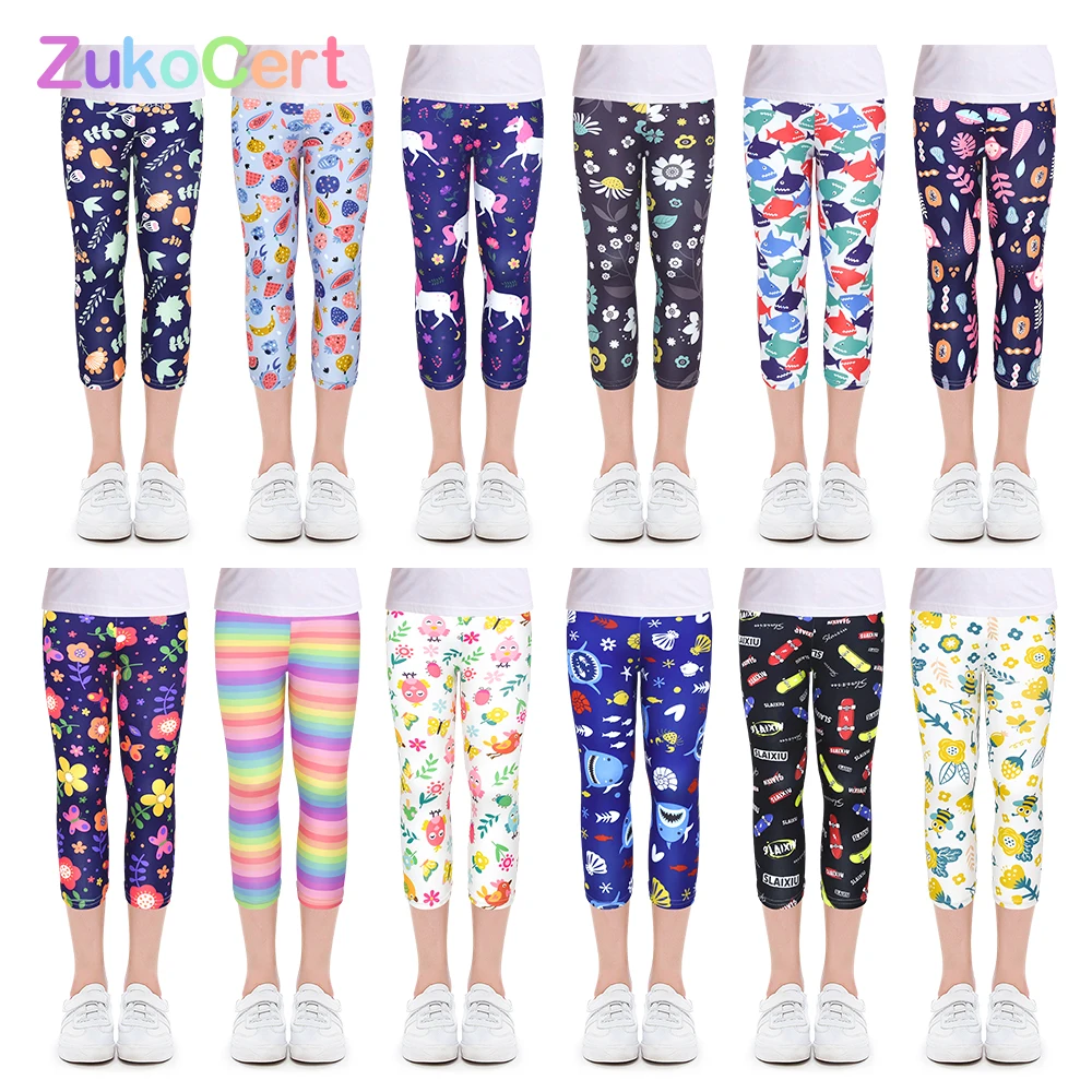 

Kids Children Pencil Pants Leggings for 4-10Y Girl Clothes Summer Girls Leggings Skinny Calf-length Cropped Trousers