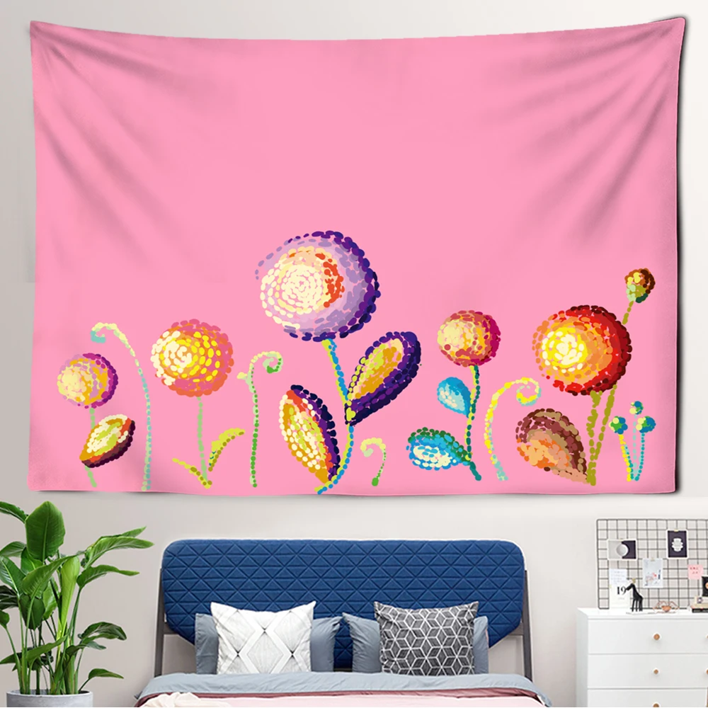 

INS Home DecorColorful Tapestry Psychedelic Pixel Flower Tarot Wall Hanging Scenery Wall Cloth
