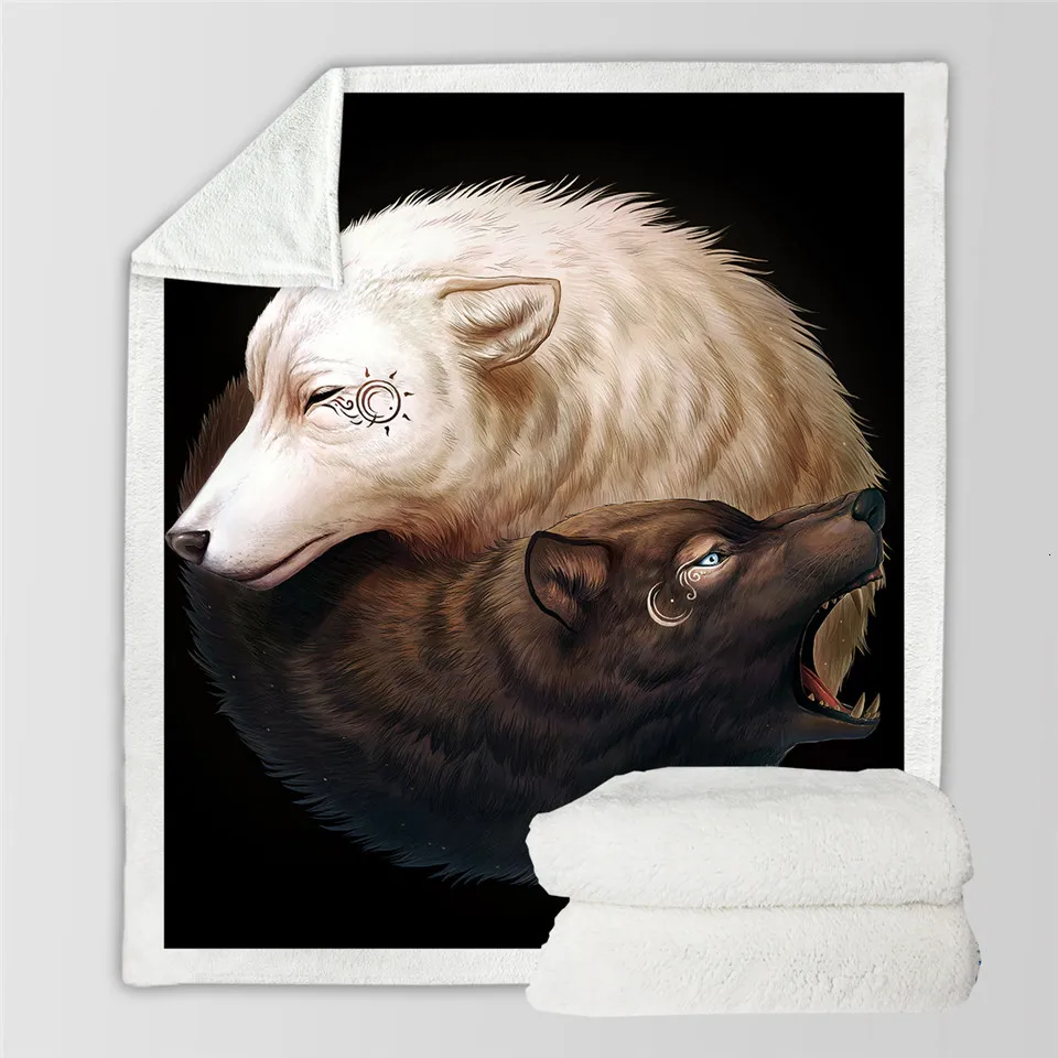 Yin Yang Black Ловец снов от JoJoesArt волк бархатное плюшевое одеяло для дивана Луна Затмение пледы одеяло Галактический принт тонкое одеяло постельные принадлежности 150x200 см - Цвет: Yin Yang Black