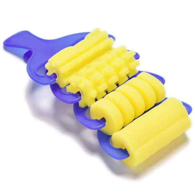 4 шт. губка краски кисти игрушки деревянная ручка печать Дети Рисование ing