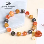 JD натуральный Цвет Нефритовый Цветокбусины в форме ягодки браслет Модный шарм аксессуары DIY ручной резной Лаки амулет Подарки для женщин ювелирные изделия