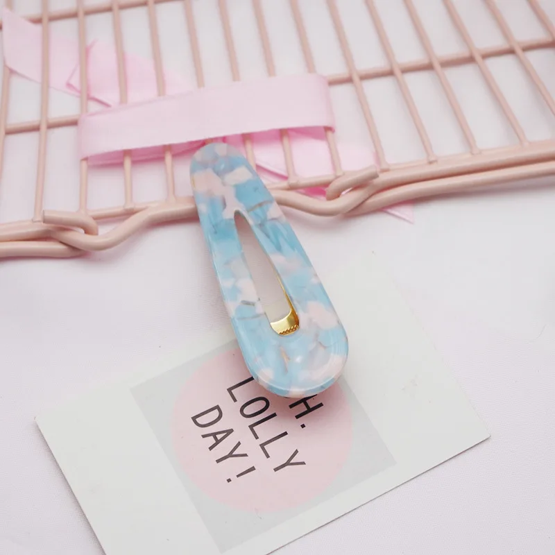 Новая модная женская акриловая заколка для волос пустотелая капля прямоугольная