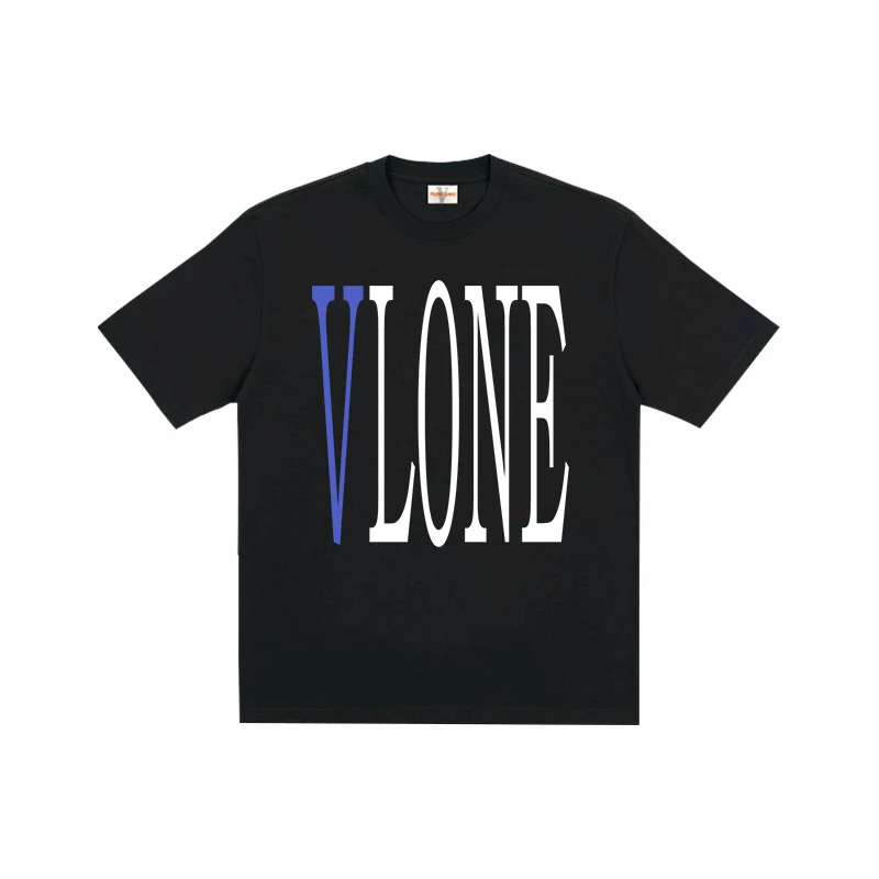 

VLONE TRENDY Blue Big V Short-sleeved T-shirt Men 2021 New Summer Ins Brand Trend Top Tide Tee