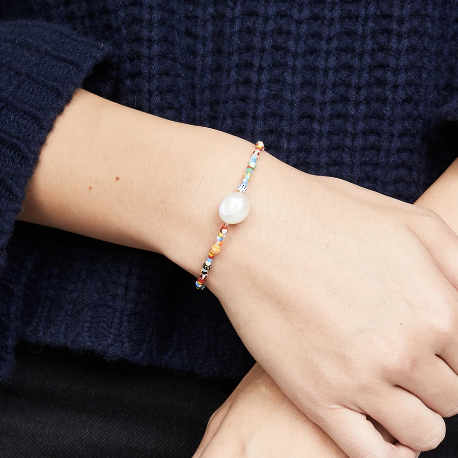 Браслеты в стиле бохо для женщин застежка из нержавеющей стали многоцветные