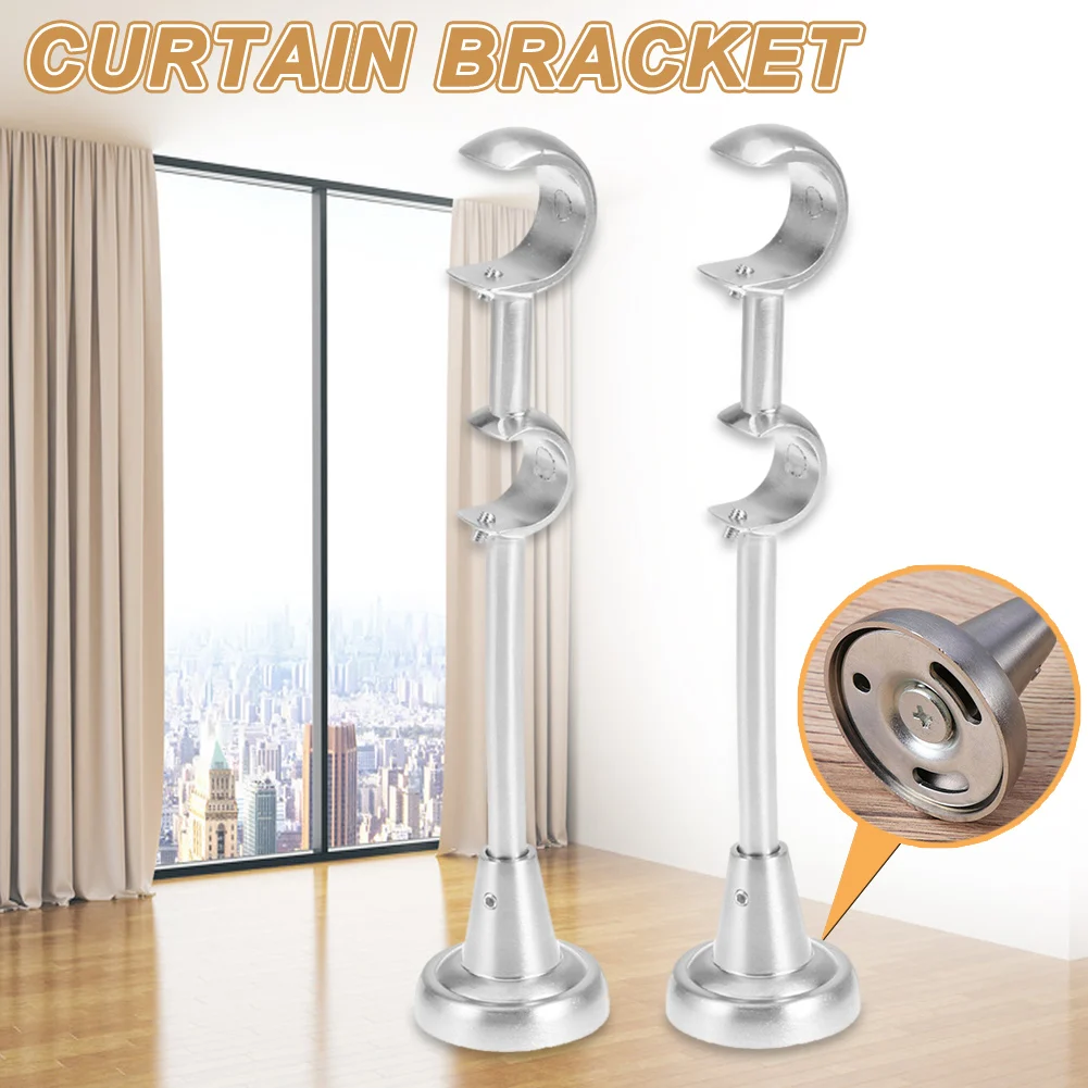 

20mm/25mm Double Curtain Rod Brackets Drapery Pole Holder Heavy Duty for Home xqmg Shower Curtain Poles Bathroom Products New