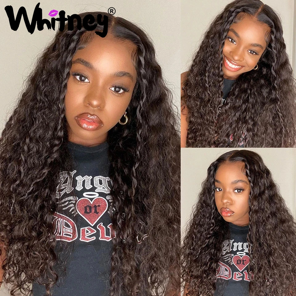 

Парик из человеческих волос Shuangya с глубокими вьющимися волосами, перуанские волосы без повреждений, глубокие вьющиеся прозрачные передние ...