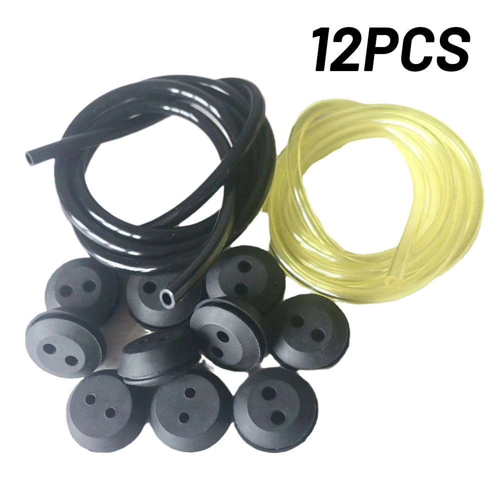 

12pcs 2 Holes Fuel Tank Grommet Rubber With Fuel Line Pipe For Brush Cutter