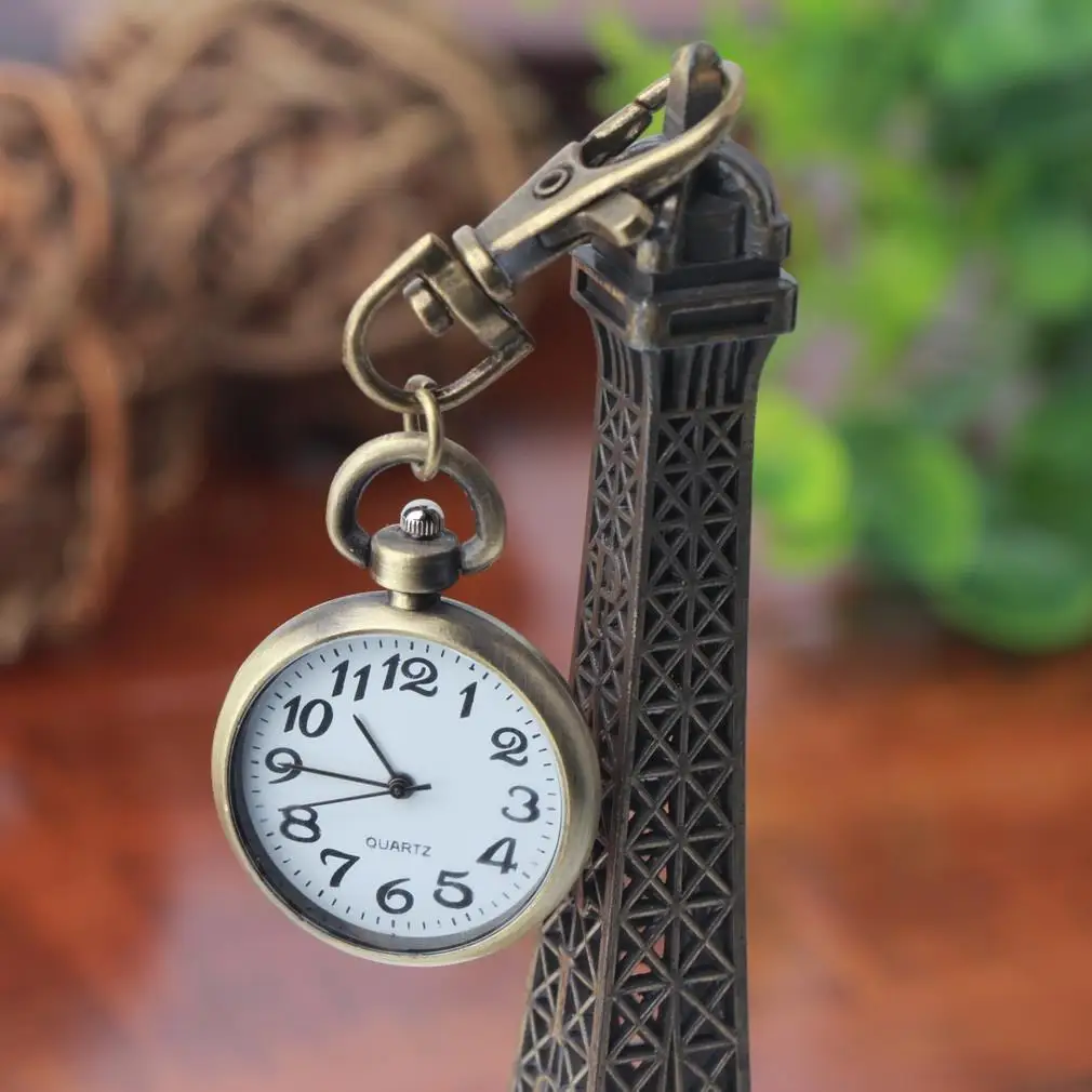 

1 шт. Ретро Бронзовый старинные карманные часы кварцевые механизм брелок для ключей брелок для часов карманные часы с круглым циферблатом ...
