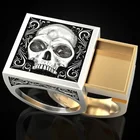 Уникальное женское кольцо с секретным отделением, памятный сувенир, шкатулка, гроб, Ювелирное Украшение в стиле хип-хоп